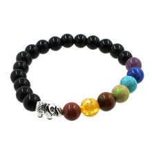 Lava matte Stone Beads 7 Chakra Healing Balance Elephant Bracelets Feminino Yoga Reiki Prayer male female Bracelet - Sellweyy