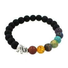 Lava matte Stone Beads 7 Chakra Healing Balance Elephant Bracelets Feminino Yoga Reiki Prayer male female Bracelet - Sellweyy