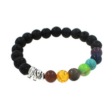 Lava matte Stone Beads 7 Chakra Healing Balance Elephant Bracelets Feminino Yoga Reiki Prayer male female Bracelet - Sellweyy