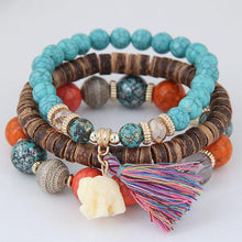 Wooden Beads Bracelets For Women Bohemia Elephant Tassel Charm Bracelets & Bangles - Sellweyy