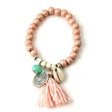 Bohemian Shell Charm Bracelet Tassel Glass Beaded Fashion Beach Wood Beads Bracelet For Women - Sellweyy