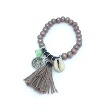 Bohemian Shell Charm Bracelet Tassel Glass Beaded Fashion Beach Wood Beads Bracelet For Women - Sellweyy