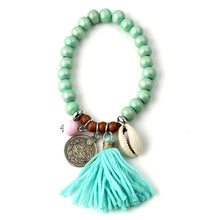 Bohemian Shell Charm Bracelet Tassel Glass Beaded Fashion Beach Wood Beads Bracelet For Women - Sellweyy