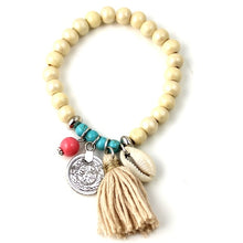 Bohemian Shell Charm Bracelet Tassel Glass Beaded Fashion Beach Wood Beads Bracelet For Women - Sellweyy