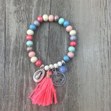 Bohemian Shell Charm Bracelet Tassel Glass Beaded Fashion Beach Wood Beads Bracelet For Women - Sellweyy