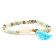Shinus Bracelet Chakra Bracelets Women Boho Tassel Jewelry Natural Stone Beads Bohemian Handmade Love Heart Meditation Healing - Sellweyy