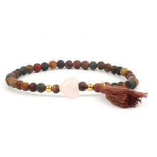 Shinus Bracelet Chakra Bracelets Women Boho Tassel Jewelry Natural Stone Beads Bohemian Handmade Love Heart Meditation Healing - Sellweyy
