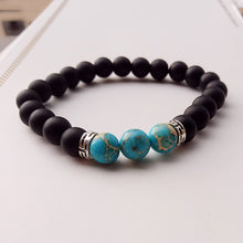 7 Chakra Bracelet Men Head Bracelet Black Lava Stone Beaded Bracelets For Men Women - Sellweyy