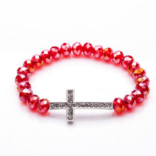 Crystal women's bracelet Charm Colorful Natural stone Crystal Cross bracelets Crystal bracelet for women - Sellweyy