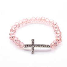 Crystal women's bracelet Charm Colorful Natural stone Crystal Cross bracelets Crystal bracelet for women - Sellweyy