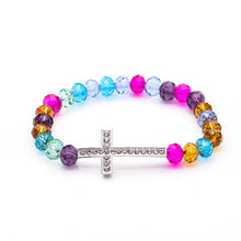 Crystal women's bracelet Charm Colorful Natural stone Crystal Cross bracelets Crystal bracelet for women - Sellweyy