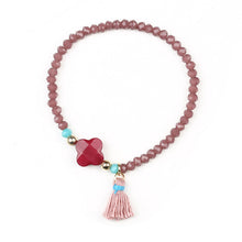 Charm Bracelet Natural Stone Of leave With Cotton Tasse Crystal Armbanden Voor Vrouwen - Sellweyy