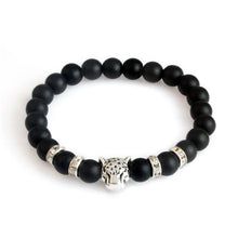 Natural stone Beads men bracelets Lucky Charm Matte Black Natural stone Beads Onyx Stone Matt - Sellweyy