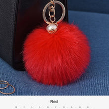16 Color Fluffy Artificial Rabbit Fur Pompom Keychain Women Bag Pearl Bead Key Chain Pendant Ornaments - Sellweyy