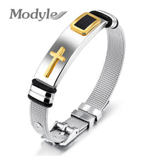 Modyle 2017 New Gold-Color Cross Bracelet For Men Women Stainless Steel Cool Men Jewelry Gifts - Sellweyy