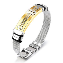 Modyle 2017 New Gold-Color Cross Bracelet For Men Women Stainless Steel Cool Men Jewelry Gifts - Sellweyy