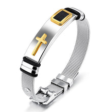 Modyle 2017 New Gold-Color Cross Bracelet For Men Women Stainless Steel Cool Men Jewelry Gifts - Sellweyy