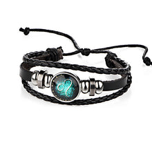 Constellations Leather Zodiac Sign with beads Bangle Bracelets For Men Boys - Sellweyy