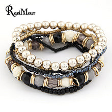 Bohemian Fashion Jewelry MutiLayer Beads Bracelets & Bangles for Women Elastic Strand - Sellweyy