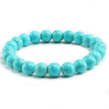 Natural Turquoises Stone Bracelet Homme Femme Charms 8MM Men Strand Beads Yoga Bracelets - Sellweyy
