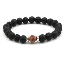 8mm Black Lava Stone Beads Bracelet Tiger's Eye Beads Bracelet Stretch Yoga Jewelry - Sellweyy